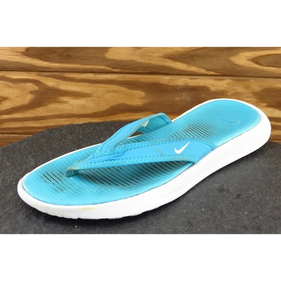 Nike Sz 6 M Blue Flip Flop Synthetic Women Sandals 882698‎ - Picture 1 of 8